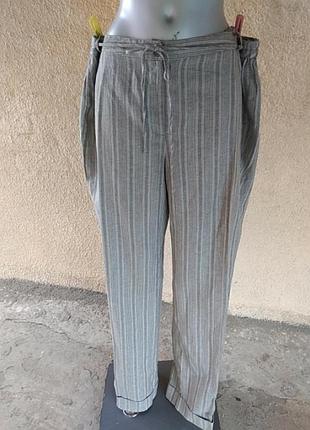 Брюки лён в полоску