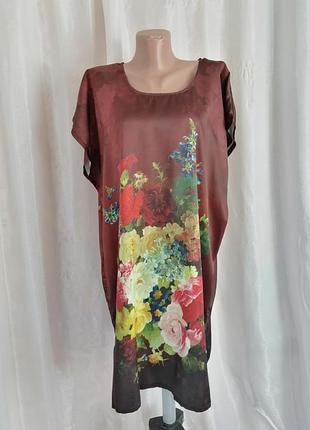 Футболка туніка атлас ніжна легка тканина є затяжки