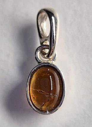 Кулон серебряный женский с природным двухцветным арбузным турмалином стильная подвеска ручной работы серебро