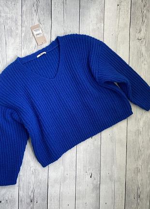 Новый вязаный женский свитер, кофта синяя вязаная tu xxl (16)
