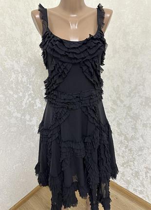 Чорна асиметрична шовкова сукня  сарафан diane von furstenberg