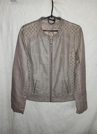 Куртка з єко шкіри в вареному потертому стилі