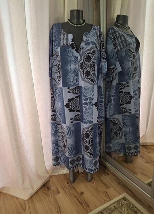 Красивое с карманами платье 👗 рубашка большого размера