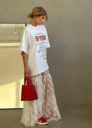 Юбка макси гипюровая