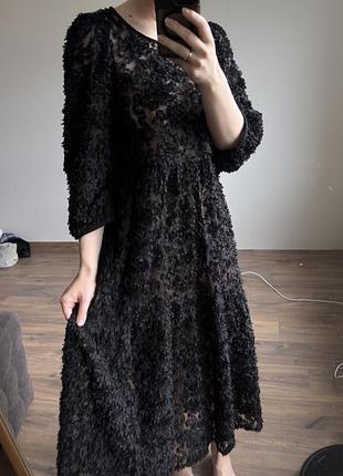 Сукня zara з обʼємними квітами