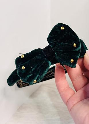 Обідок, вінтаж, смарагдовий оксамит