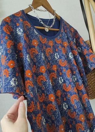 Женская футболка хлопок цветочный принт