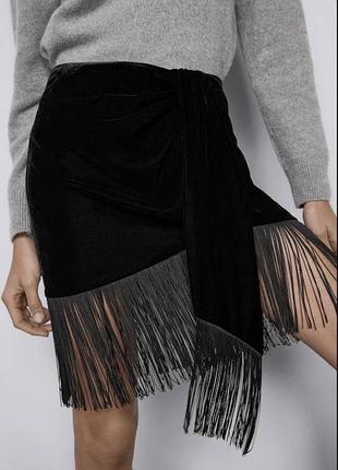 Велюрова спідниця zara