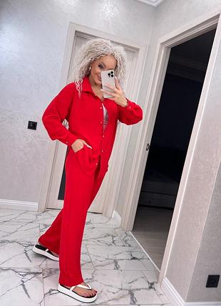 Брючный костюм жатка брючный костюм трендовый костюм американсный креп летний костюм