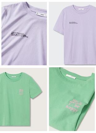 Хлопковые футболки на девочку-подростка mango р. xs