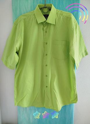 Мужская одежда/ летняя рубашка салатовая 🌈 50/52 размер