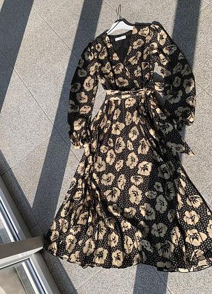 Чарівна сукня з довгим рукавом, чорно-золотавого кольору