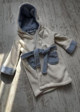 Плюшевий халат baby town 12-18 міс/74-86 см