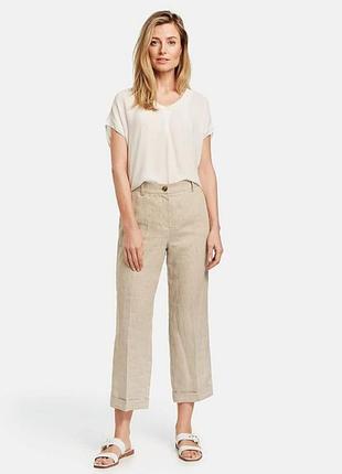 Укороченные брюки в полоску из смеси льна от gerry weber