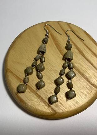 Серьги деревянные 4, серьги украшения, серьги из дерева