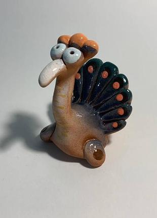 Свисток павлин, свистулька павлин, фигурка павлин, статуэтка павлин, павлин керамический