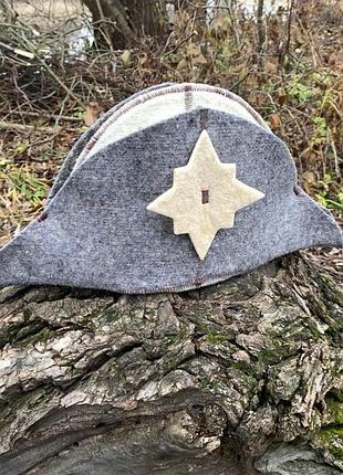 Шапка для лазні та сауни універсальна з натуральної вовни "наполеон"