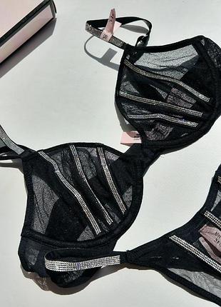 Комплект білизни зі стразами вікторія сікрет victoria's secret оригінал