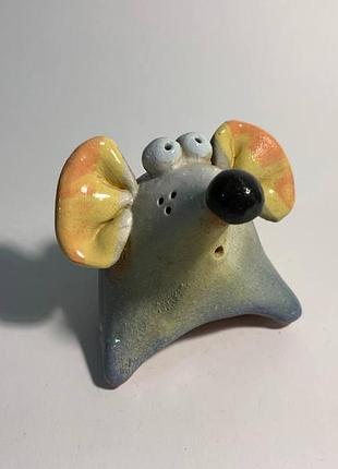 Свисток мышка, свистулька мышь, фигурка , статуэтка мышонок, мышка керамическая
