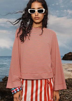 Футболка реглан жіноча в смужку лімітована zara new