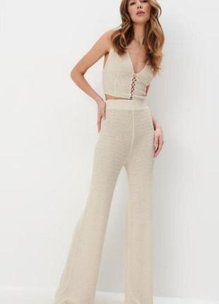 Вязаные брюки, клеш shein