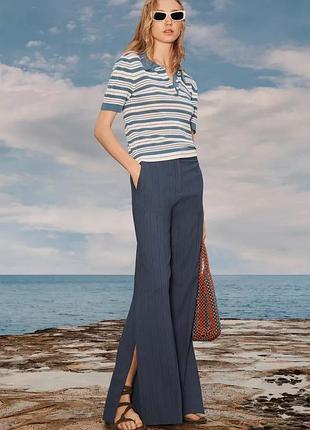 Смугасті штани сині жіночі limited zara