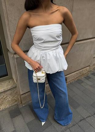 Праздничный топ бандо с баской баска баллон баллон баллон хлопок коттон