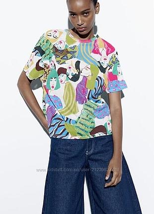 Бавовняна футболка zara розмір s-m