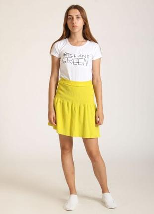 Теплая стильная юбка zara оригинал приглушённый лимон 🍋🍋🍋2 фото
