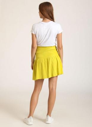 Теплая стильная юбка zara оригинал приглушённый лимон 🍋🍋🍋3 фото
