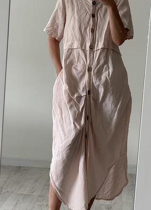 Платье рубашка из льна льняная туника из льна