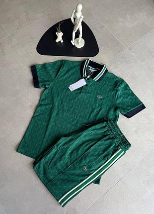 Спортивний літній костюм lacoste monogram green