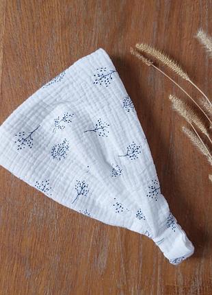 Нежная косиночка в веточки. хлопковая козырька