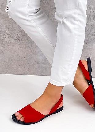 Красные босоножки минорки из натуральной замши 36 размер