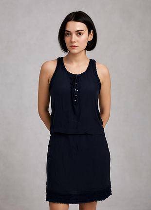 Maje сукня плаття шовкове стильне чорне стильне легке літнє з рюшами пряме по фігурі шовк