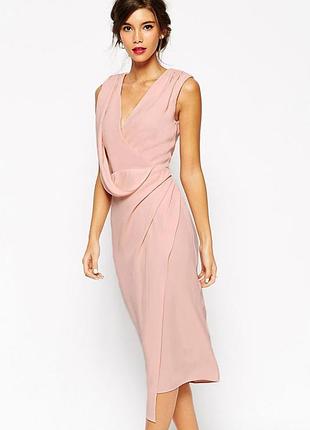 Розпродаж сукня prettylittlething міді з драпіруванням у стилі ренати литвинової2 фото