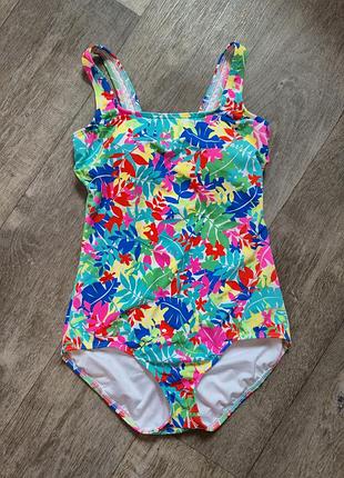 Яркий слитный купальник lands end размер l