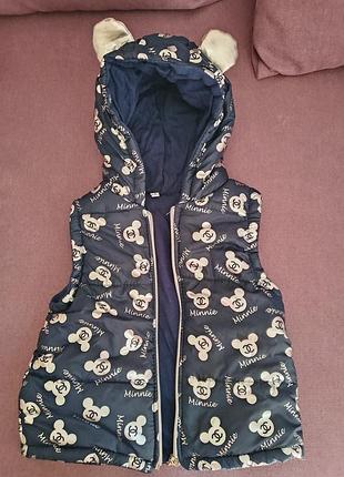 Теплый жилет на девочку, 98 размер