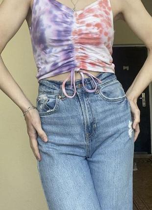 Жіночий літній топ з затяжками тайдай