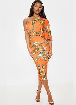 Розпродаж сукня prettylittlething міді на одне плече4 фото