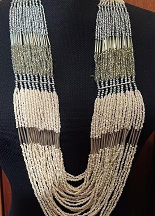 Намисто вінтаж бісер скляний дуте скло