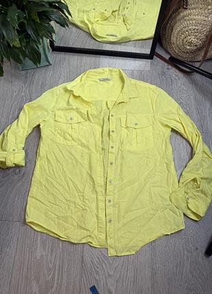 Сорочка льон літня сорочка жовта
