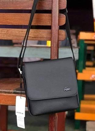 Мужская сумка lacoste черная / мессенджер
