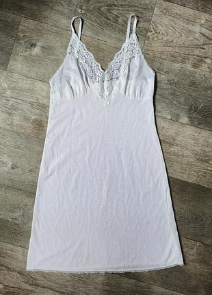 Пеньюар,біла нічна сорочка з мереживом berkertex розмір м