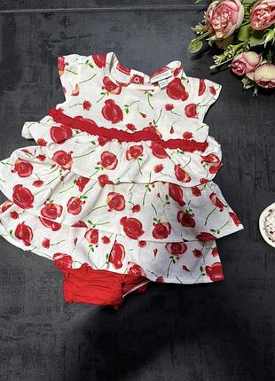 Сукня боді квітковий принт для дівчинки 3-6 місяців zara h&m