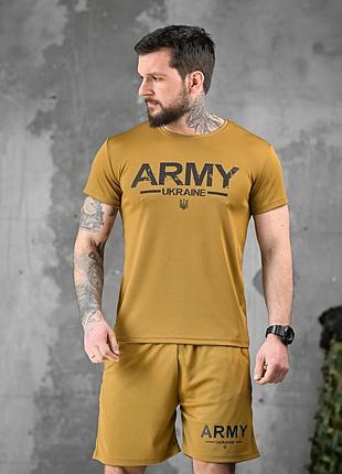 Костюм летящий тактический койот army! костюм футболка + шорты! костюм тактический летний койот!