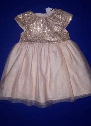 Красивенное нарядное платьице" mini club"на 9-12мес.