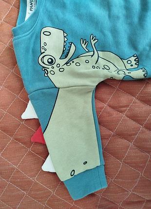 Свитшот для мальчика с динозавром, 56-74 см, оверсайз, деми, очень качественный