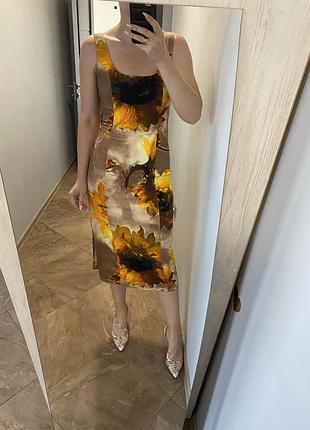 Красива приталена сукня плаття міді сонях котон