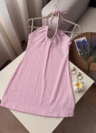 Світло рожева міні сукня